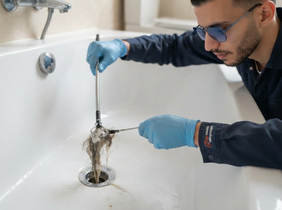 Contrôle final d'évacuation de la baignoire à Thuin